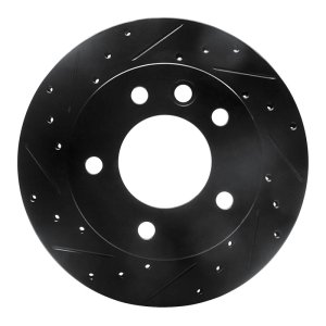 Dodge Sprinter 3500 Brake Rotor (1) - Front Left - R1 Concepts - Drilled & Slotted - Black - `02-`06